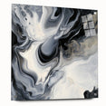 Fluid Abstract Wall Art – Black, White & Gold Marble Movement