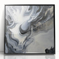 Fluid Abstract Wall Art – Black, White & Gold Marble Movement