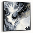 Fluid Abstract Wall Art – Black, White & Gold Marble Movement