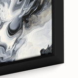 Fluid Abstract Wall Art – Black, White & Gold Marble Movement