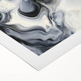 Fluid Abstract Wall Art – Black, White & Gold Marble Movement