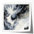 Fluid Abstract Wall Art – Black, White & Gold Marble Movement