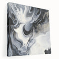Fluid Abstract Wall Art – Black, White & Gold Marble Movement