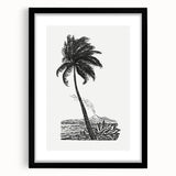 Expressionism Wall Art: Palm Tree and Island Scene