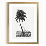 Expressionism Wall Art: Palm Tree and Island Scene