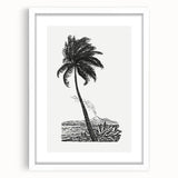 Expressionism Wall Art: Palm Tree and Island Scene