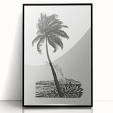 Expressionism Wall Art: Palm Tree and Island Scene