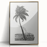 Expressionism Wall Art: Palm Tree and Island Scene
