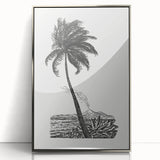 Expressionism Wall Art: Palm Tree and Island Scene