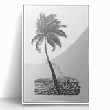 Expressionism Wall Art: Palm Tree and Island Scene