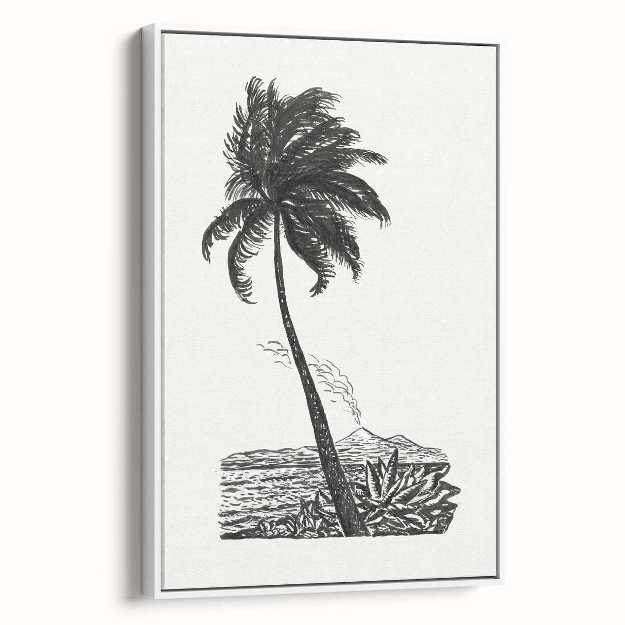 Expressionism Wall Art: Palm Tree and Island Scene