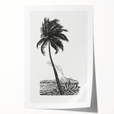 Expressionism Wall Art: Palm Tree and Island Scene