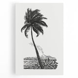 Expressionism Wall Art: Palm Tree and Island Scene