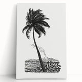 Expressionism Wall Art: Palm Tree and Island Scene