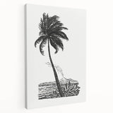 Expressionism Wall Art: Palm Tree and Island Scene