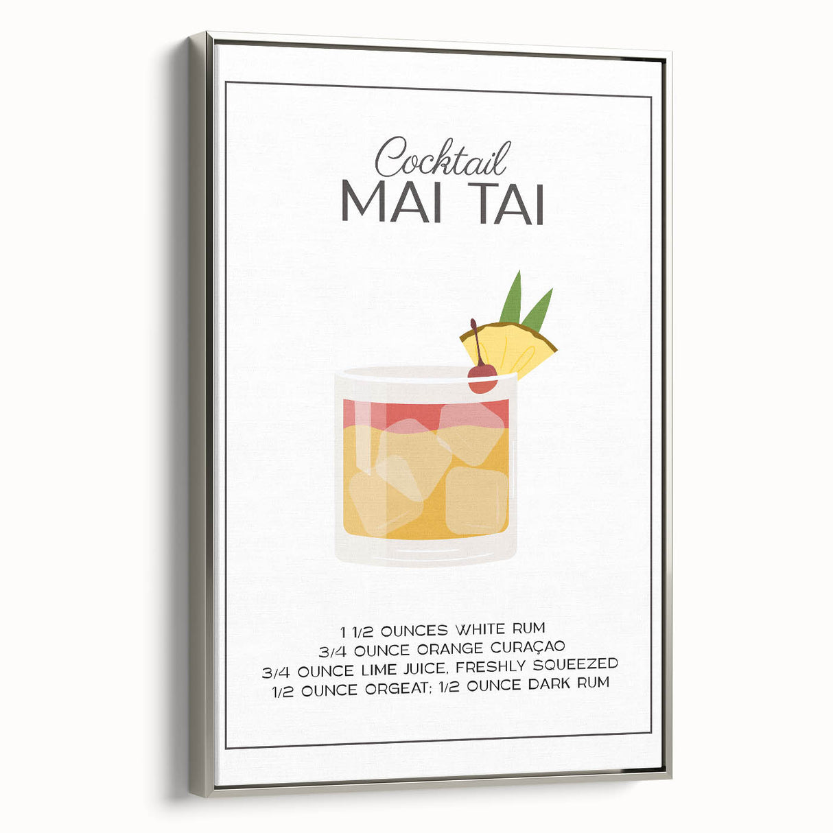 Landscape art painting of food and drinks on framed canvas, featuring vibrant colors with a vintage poster style.