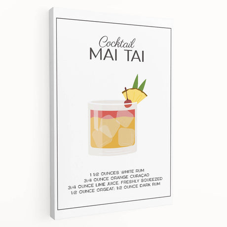 Large stretched canvas featuring various colorful food and drink items, ideal for kitchen wall art.