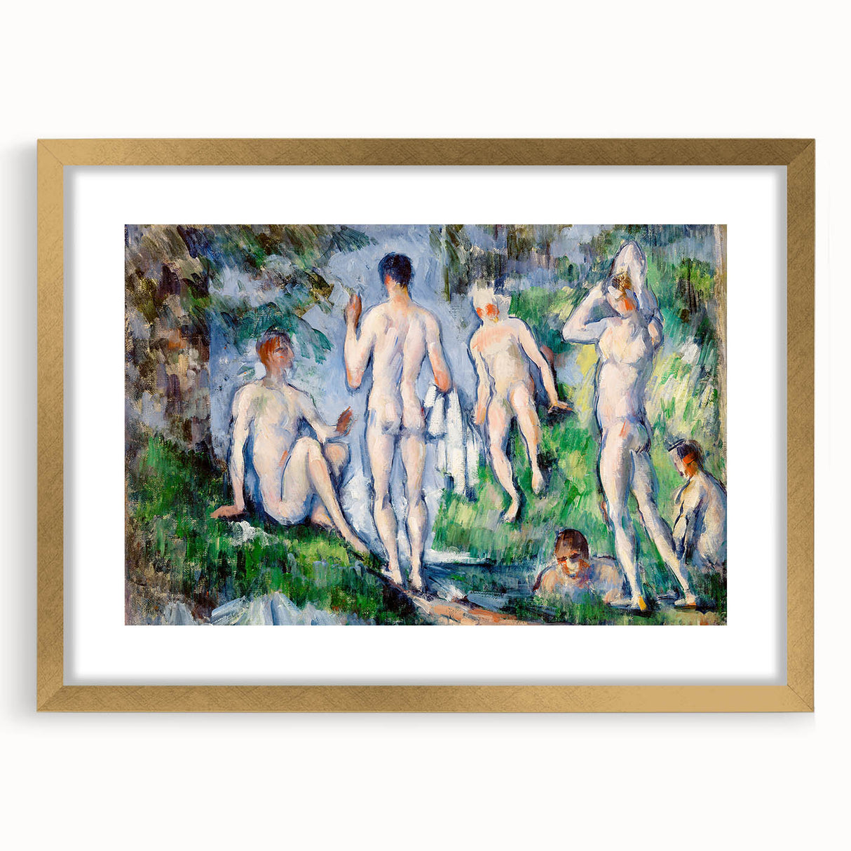 Group of Bathers by Cézanne: Classic Impressionist Figurative Wall Art