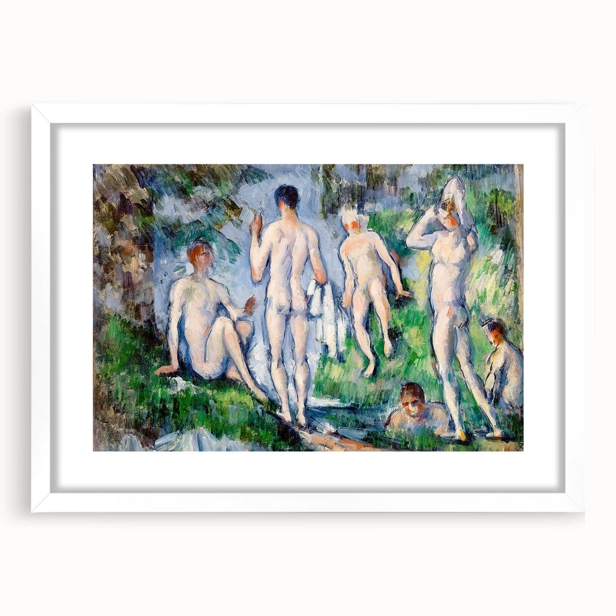 Group of Bathers by Cézanne: Classic Impressionist Figurative Wall Art