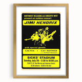 Jimi Hendrix Retro Wall Art – Vintage Sicks' Stadium Concert Print