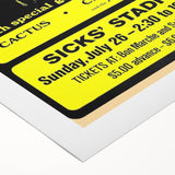 Jimi Hendrix Retro Wall Art – Vintage Sicks' Stadium Concert Print