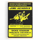 Jimi Hendrix Retro Wall Art – Vintage Sicks' Stadium Concert Print