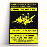 Jimi Hendrix Retro Wall Art – Vintage Sicks' Stadium Concert Print