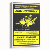 Jimi Hendrix Retro Wall Art – Vintage Sicks' Stadium Concert Print