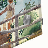 Realism Art Prints - Nostalgic Countryside Scene with Children on Canvas