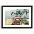 Realism Art Prints - Nostalgic Countryside Scene with Children on Canvas