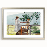 Realism Art Prints - Nostalgic Countryside Scene with Children on Canvas