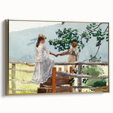 Realism Art Prints - Nostalgic Countryside Scene with Children on Canvas