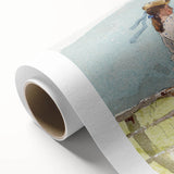 Realism Art Prints - Nostalgic Countryside Scene with Children on Canvas