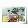 Realism Art Prints - Nostalgic Countryside Scene with Children on Canvas