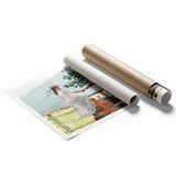 Realism Art Prints - Nostalgic Countryside Scene with Children on Canvas