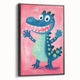 Smiling Dinosaur Art for Kids - Playroom Wall Art