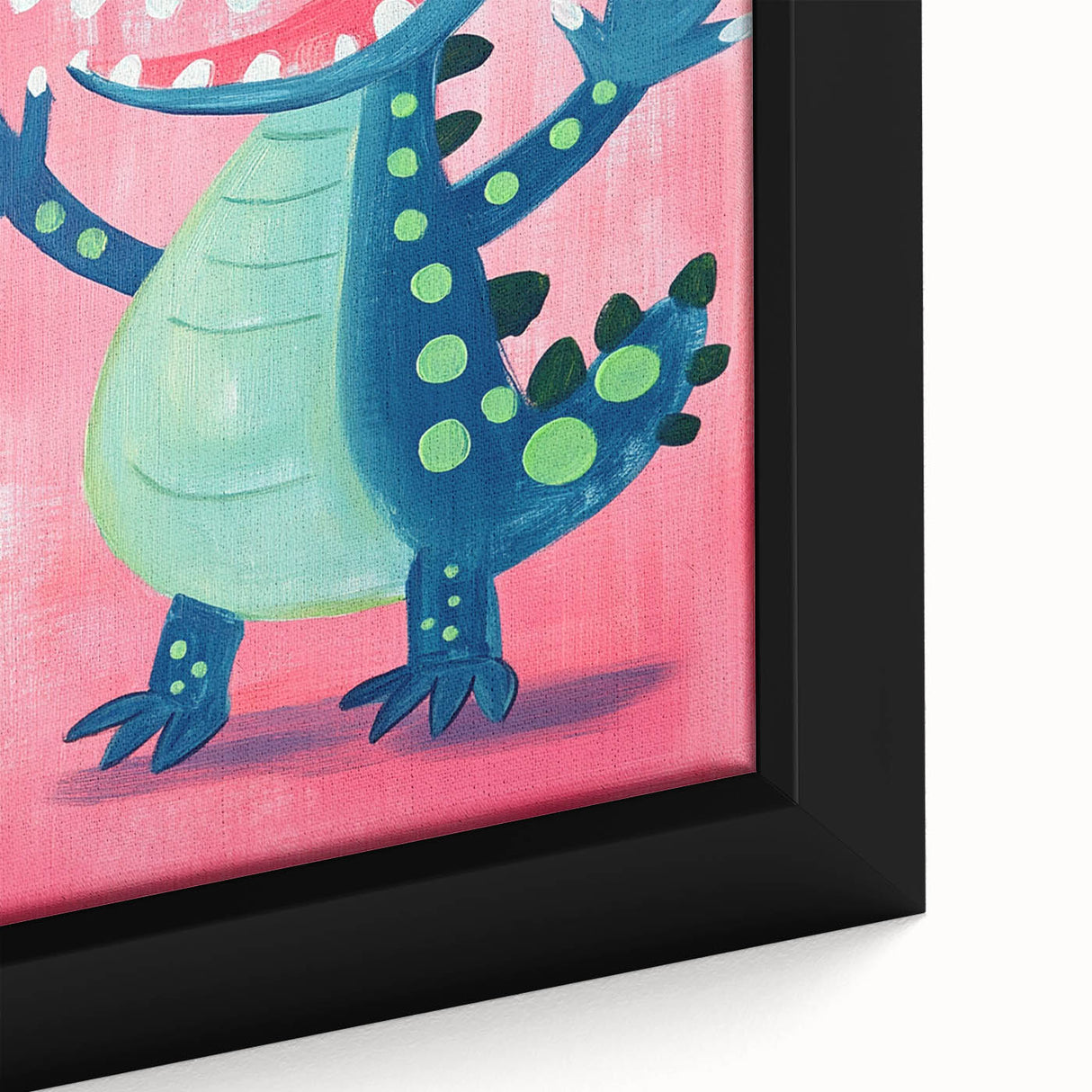 Smiling Dinosaur Art for Kids - Playroom Wall Art