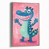 Smiling Dinosaur Art for Kids - Playroom Wall Art