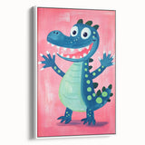 Smiling Dinosaur Art for Kids - Playroom Wall Art