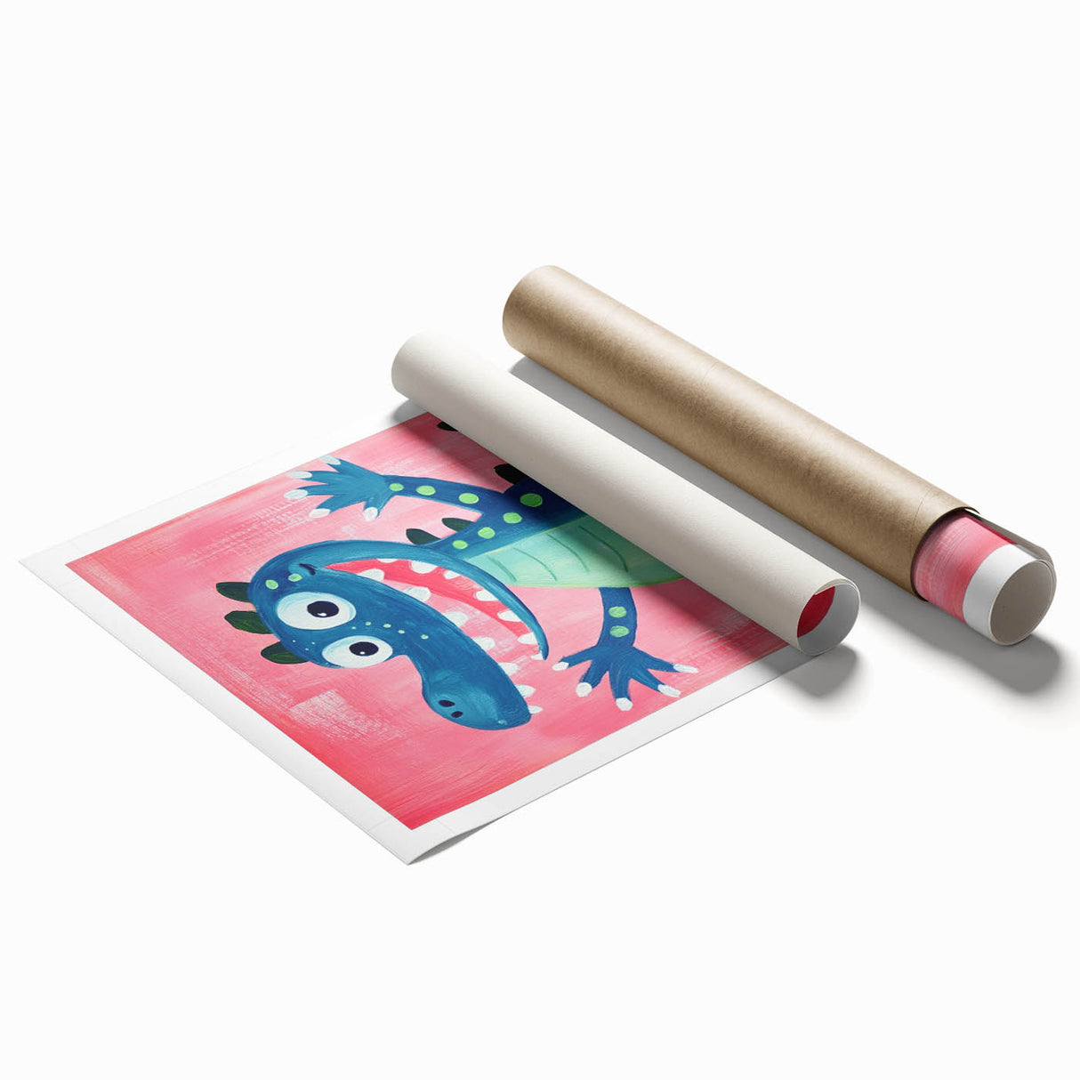Smiling Dinosaur Art for Kids - Playroom Wall Art