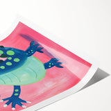 Smiling Dinosaur Art for Kids - Playroom Wall Art