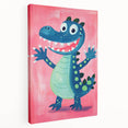 Smiling Dinosaur Art for Kids - Playroom Wall Art