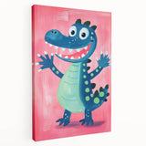 Smiling Dinosaur Art for Kids - Playroom Wall Art