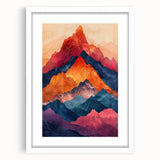 Canvas Art for Dining Area – Vibrant Multicolor Mountain Scene