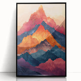Canvas Art for Dining Area – Vibrant Multicolor Mountain Scene