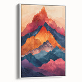 Canvas Art for Dining Area – Vibrant Multicolor Mountain Scene