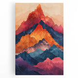 Canvas Art for Dining Area – Vibrant Multicolor Mountain Scene