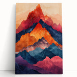 Canvas Art for Dining Area – Vibrant Multicolor Mountain Scene