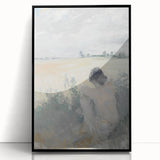 Abstract figurative artwork framed in black acrylic, showcasing vibrant colors and dynamic shapes, ideal for modern decor and artistic expression.