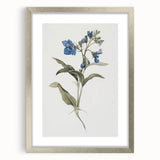 Abstract floral design in a silver frame with a mat, showcasing vibrant colors and intricate patterns, perfect for home decor or artistic display.